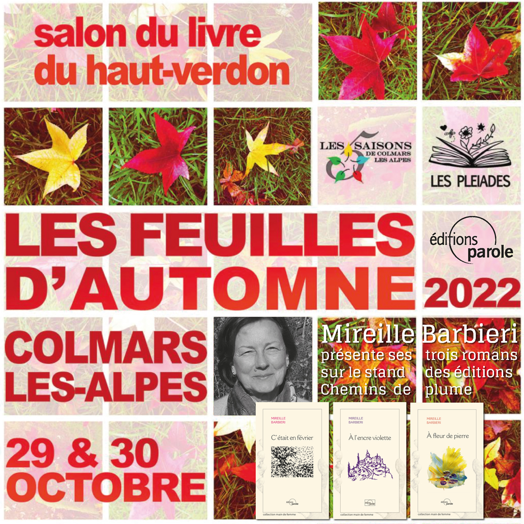 Mireille Barbieri au Salon “Les feuilles d’automne”, les 29 et 30 octobre à Colmars-les-Alpes (04)