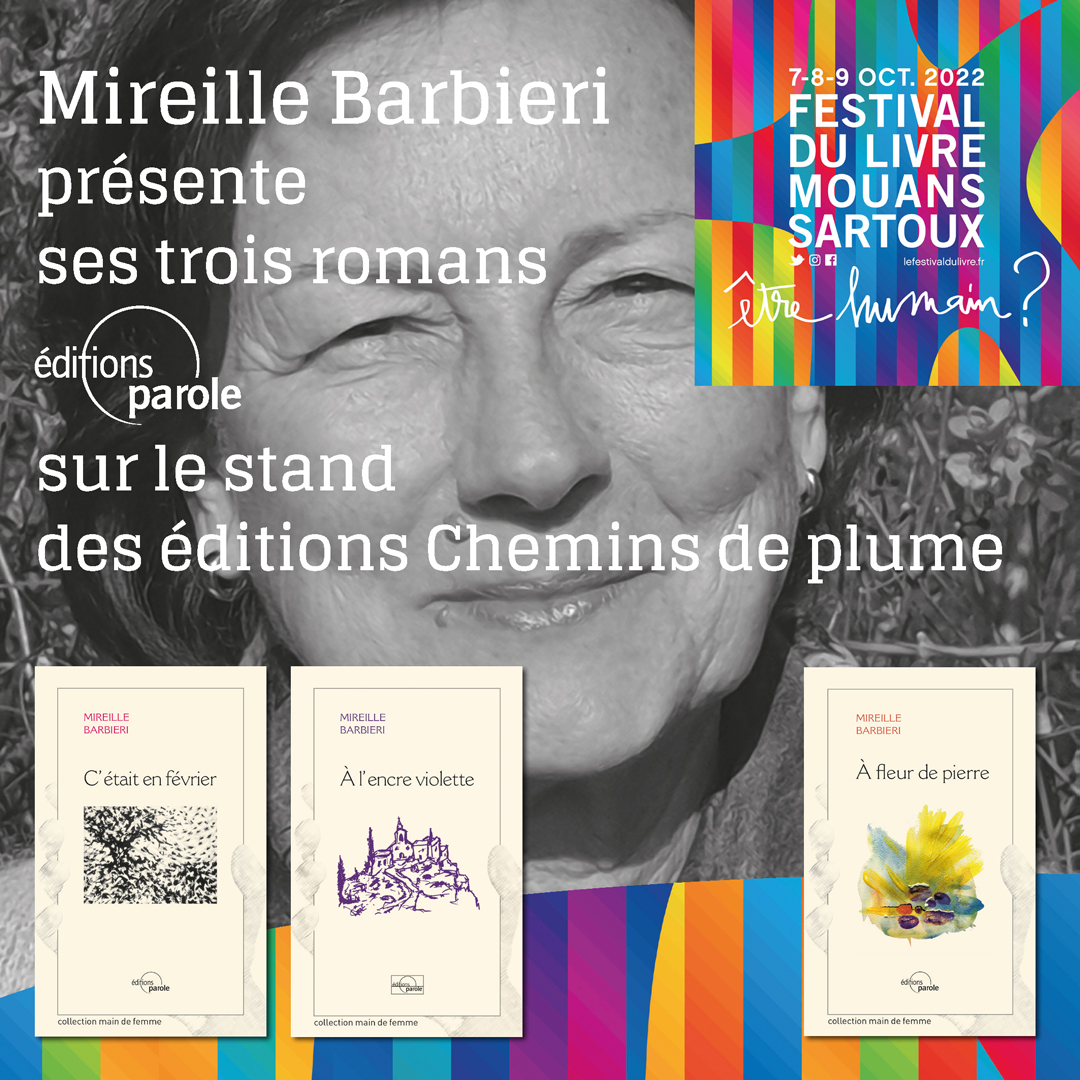 Mireille Barbieri au Festival du livre de Mouans-Sartoux, les 7, 8 et 9 octobre 2022
