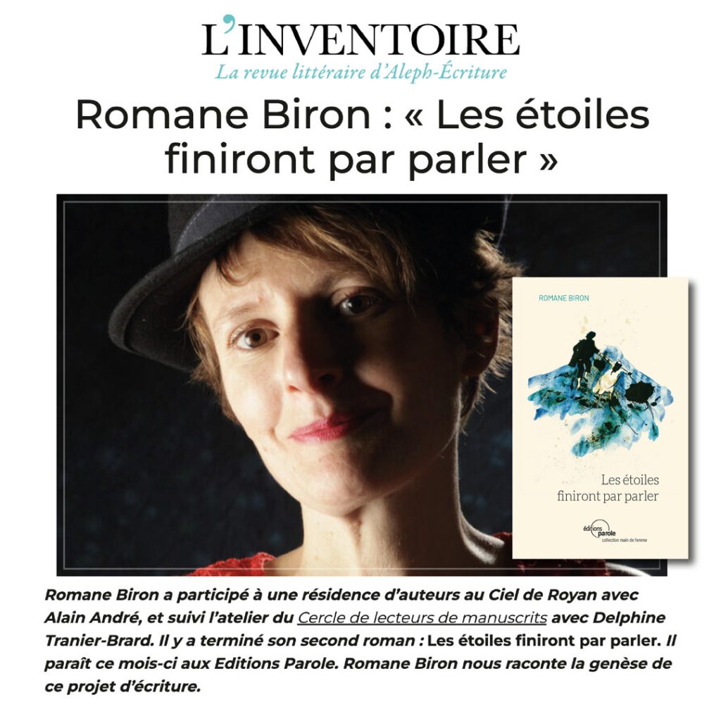 Interview : Romane Biron “Les étoiles finiront par parler”, L’Inventoire, novembre 2022