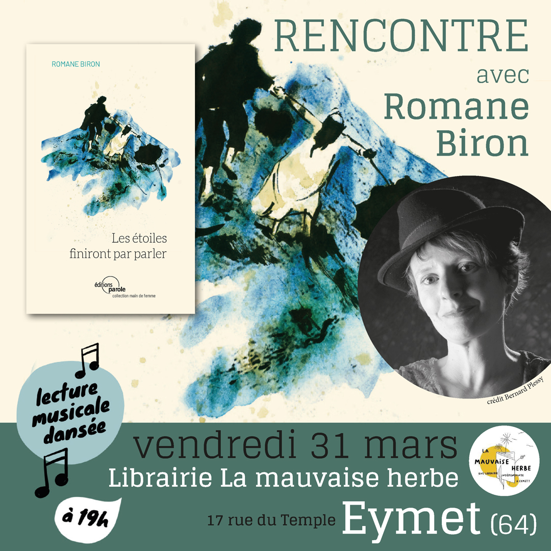 Rencontre – lecture musicale dansée avec Romane Biron autour de son livre “Les étoiles finiront par parler”, vendredi 31 mars 2023 à Eymet (24)
